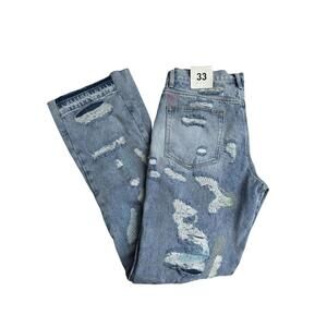 NWT MNML Men's Button Fly Jeans Size 33 Blue